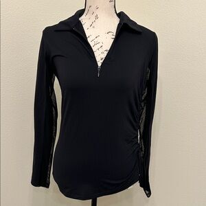 Ibkul Black 1/4 Zip Long Sleeve Sports Top